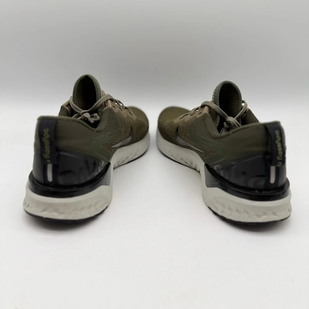 Nike Mens 10.5 Odyssey React2 Flyknit Olive Flak Black Running Shoes AO9819-200